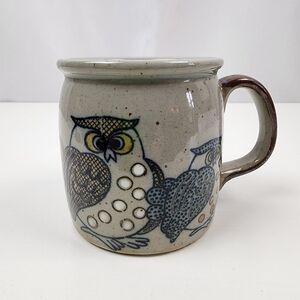 Vintage Owl Pottery Stoneware Coffee Cup Mug